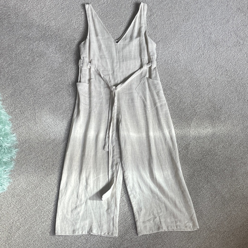 Tysa Natural/Cream Belted Jumpsuit